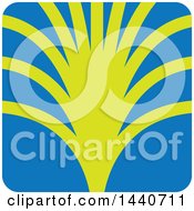 Clipart Of A Green And Blue Palm Branch Icon Royalty Free Vector Illustration
