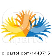 Clipart Of A Colorful Palm Branch Design Royalty Free Vector Illustration