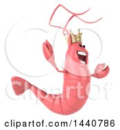 Clipart Of A 3d King Shrimp On A White Background Royalty Free Illustration by Julos