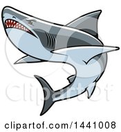 Poster, Art Print Of Swimming Aggressive Shark