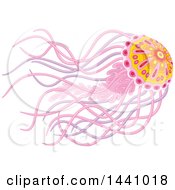 Clipart Of A Beautiful Jellyfish Royalty Free Vector Illustration by Alex Bannykh