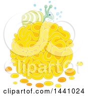 Clipart Of A Happy Sea Snail On Coral Royalty Free Vector Illustration by Alex Bannykh