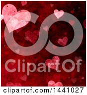 Poster, Art Print Of Grungy Red Valentine Heart Background
