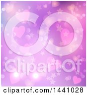 Clipart Of A Flare Star And Heart Valentine Background Royalty Free Vector Illustration