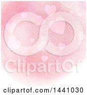 Poster, Art Print Of Pink Watercolor Heart Background