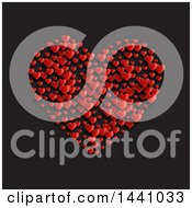Poster, Art Print Of Cluster Of Red Hearts Forming A Big Heart On Black