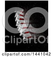 Poster, Art Print Of 3d Human Spine With Red Discs And Shattering Effect On Black