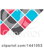 Poster, Art Print Of White Blue Gray And Pink Tile Business Card Design With Text Space