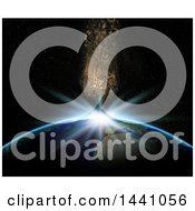 Poster, Art Print Of 3d Asteroid About To Hit Planet Earth