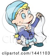 Poster, Art Print Of Cartoon Blond Male Dwarf With A Cape