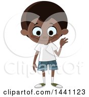 Poster, Art Print Of Cartoon Friendly Black Boy Waving