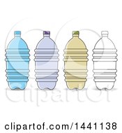 Clipart Of A Row Of Bottled Waters Royalty Free Vector Illustration