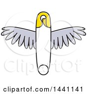 Clipart Of A Winged Safety Pin Royalty Free Vector Illustration
