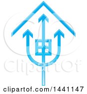 Poster, Art Print Of Blue Trident House Icon