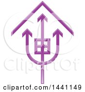 Clipart Of A Purple Trident House Icon Royalty Free Vector Illustration by Lal Perera