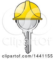 Clipart Of A Hardhat Helmet On A Key Royalty Free Vector Illustration