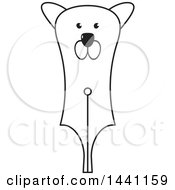 Black And White Lineart Bear Head Pen Nib