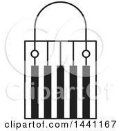 Clipart Of A Black And White Piano Keyboard Shopping Bag Royalty Free Vector Illustration by Lal Perera