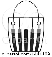 Clipart Of A Black And White Piano Keyboard Shopping Bag Royalty Free Vector Illustration