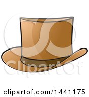 Clipart Of A Brown Top Hat Royalty Free Vector Illustration