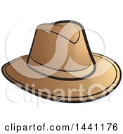 Clipart Of A Brown Cowboy Hat Royalty Free Vector Illustration