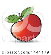 Poster, Art Print Of Red Apple And Leaves