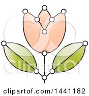 Clipart Of A Segmented Orange Dot Flower Royalty Free Vector Illustration