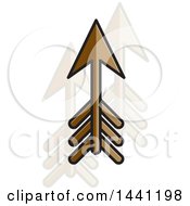 Clipart Of A Brown Flying Arrow Royalty Free Vector Illustration