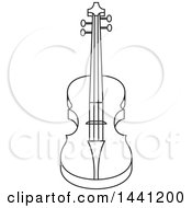 Clipart Of A Black And White Guitar Royalty Free Vector Illustration by Lal Perera