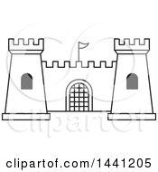 Poster, Art Print Of Black And White Outlined Fortress
