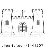 Poster, Art Print Of Black And White Lineart Fortress