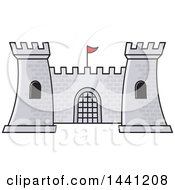 Clipart Of A Gray Brick Fortress Royalty Free Vector Illustration