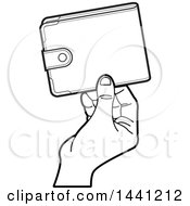 Poster, Art Print Of Black And White Hand Holding A Wallet
