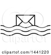 Poster, Art Print Of Black And White Floating Envelope Icon