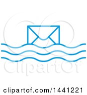 Poster, Art Print Of Blue Floating Envelope Icon