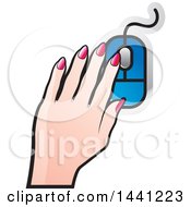 Clipart Of A Hand Using A Computer Mouse Royalty Free Vector Illustration
