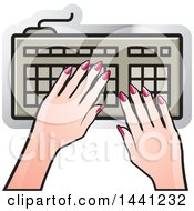 Poster, Art Print Of Hands Typing On A Computer Keyboard Icon