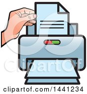 Poster, Art Print Of Hand And Desktop Printer