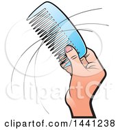Clipart Of A Hand Holding A Comb With Strands Of Hair Royalty Free Vector Illustration by Lal Perera