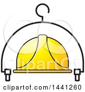 Clipart Of A Hardhat And Hanger Icon Royalty Free Vector Illustration by Lal Perera