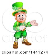 Poster, Art Print Of Cartoon Friendly St Patricks Day Leprechaun Presenting And Pointing
