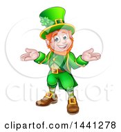 Cartoon Friendly St Patricks Day Leprechaun Shrugging