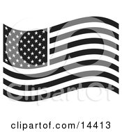 The American Flag Waving In The Breeze Clipart Illustration by Andy Nortnik