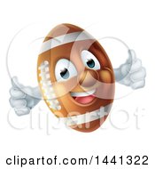 Poster, Art Print Of Happy American Football Character Mascot Giving Two Thumbs Up