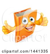 Poster, Art Print Of Happy Book Character Mascot Giving Thumbs Up
