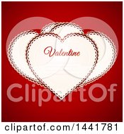 Poster, Art Print Of Heart Shaped Paper Valentines Over Red