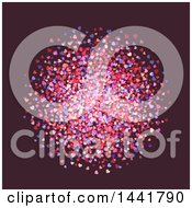 Clipart Of A Circle Cluster Of Hearts On Dark Purple Royalty Free Vector Illustration