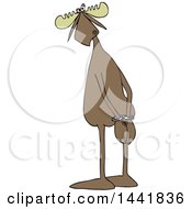 Cartoon Moose Criminal With His Hands Cuffed