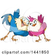 Poster, Art Print Of Cartoon Loving Bird Couple Cuddling