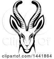 Poster, Art Print Of Black And White Gazelle Or Saiga Antelope Head